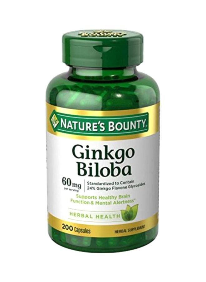 Ginkgo Biloba Herbal Supplement - 200 Capsules