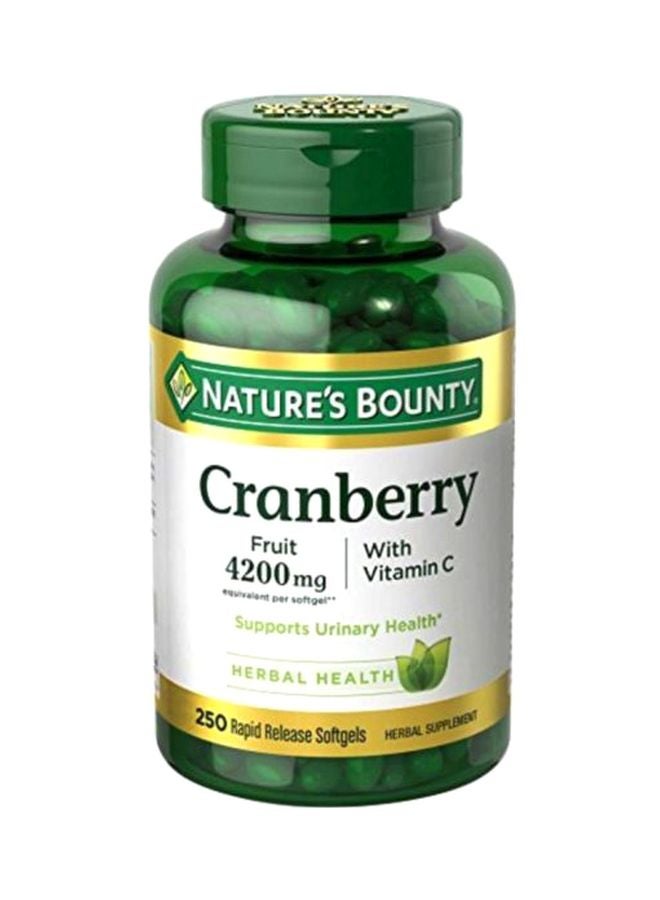 Cranberry With Vitamin C Herbal Supplement - 250 Softgels