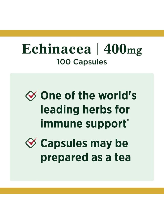 Echinacea 400mg Dietary Supplement - 100 Capsules