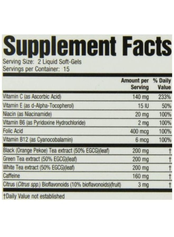 Green Tea Triple Fat Burner Dietary Supplement - 30 Softgels