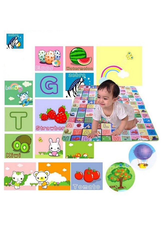 Double Sided Water Proof Baby Carpet Mat Crawling Play Mat Carpet Baby Gym Water Resistant (Extra Large Biggest Size 6 Feet X 4 Feet Assorted Colour) Playmat For Babies