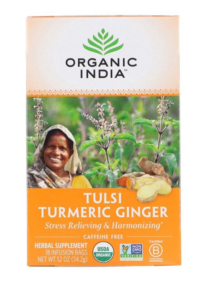 Tulsi Turmeric Ginger Herbal Supplement - 18 Infusion Bags