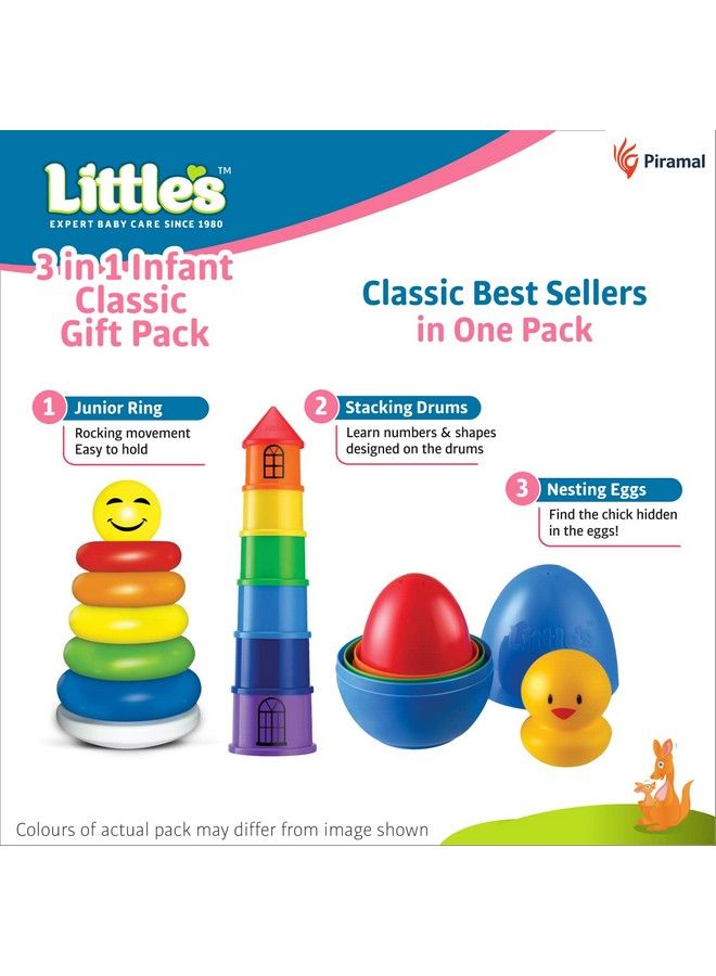 3 In 1 Infant Classic Gift Pack I Activity & Learning Toys For Babies I Multicolour I Infant & Preschool Toys I Develops Fine Motor Skills & Reasoning Skills ; 5 Months And Above