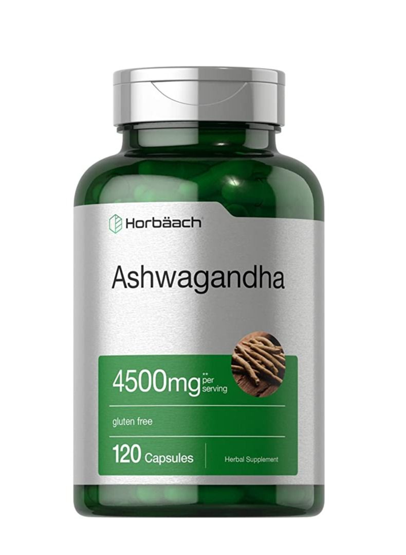 Ashwagandha Capsules  120 Count  Maximum Strength  Gluten Free | by Horbaach