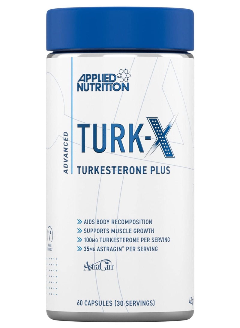 Turk-X 100Mg Turkesterone Per Serving - 1000Mg Ajuga Turkestanica Astragin Plant-Based Veggie Capsules Suitable For Vegans And Vegetarians.