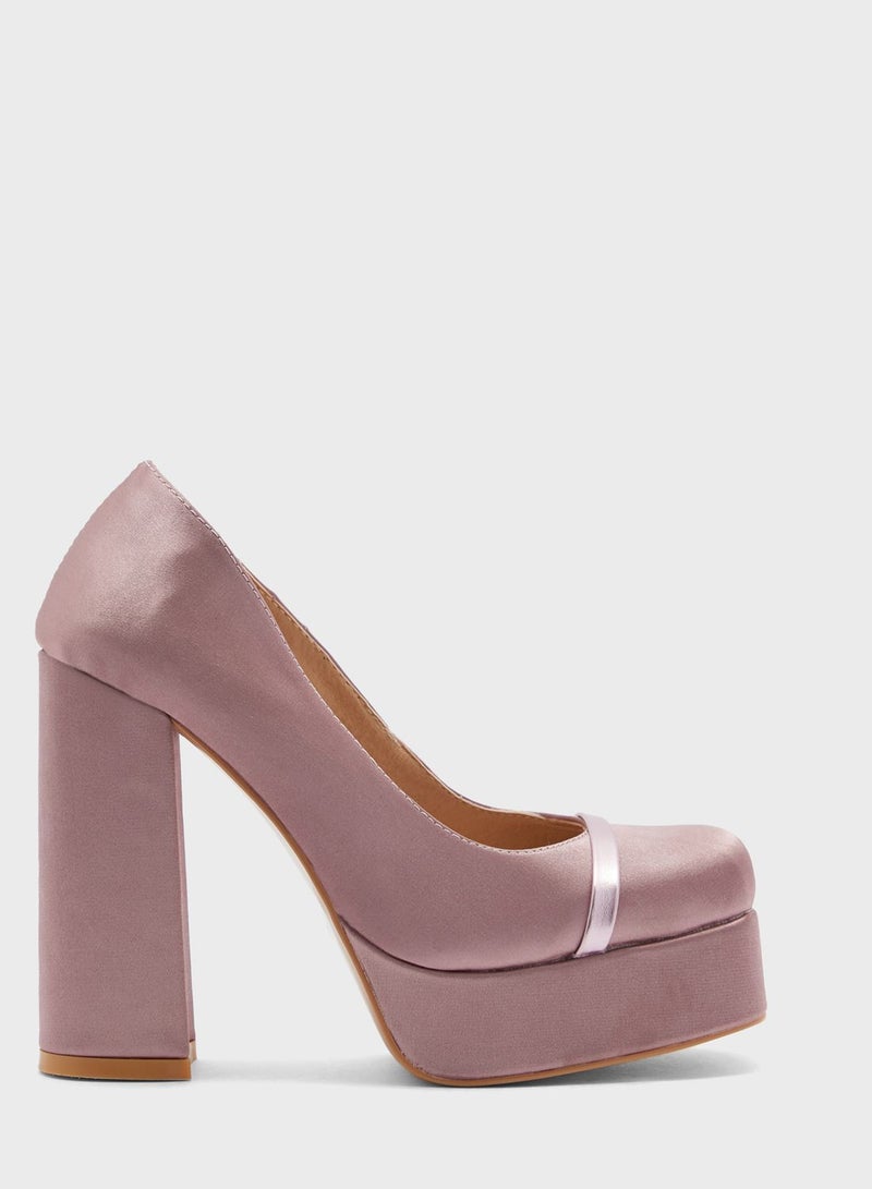 Satin Platform Pump