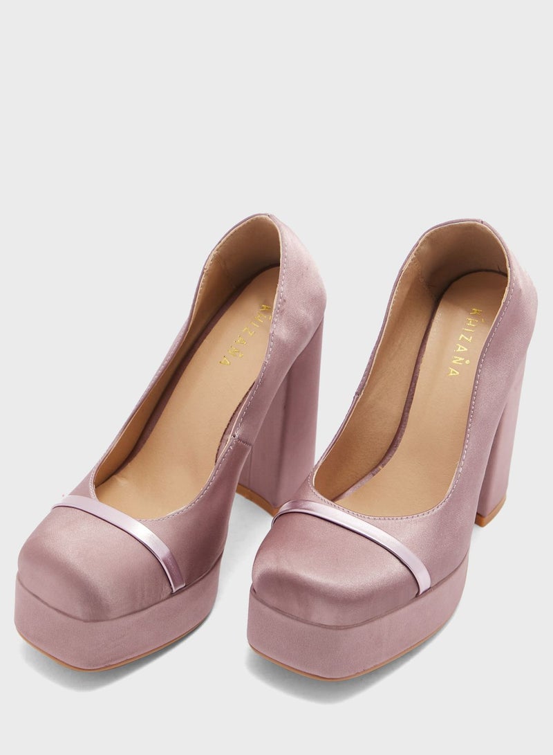 Satin Platform Pump