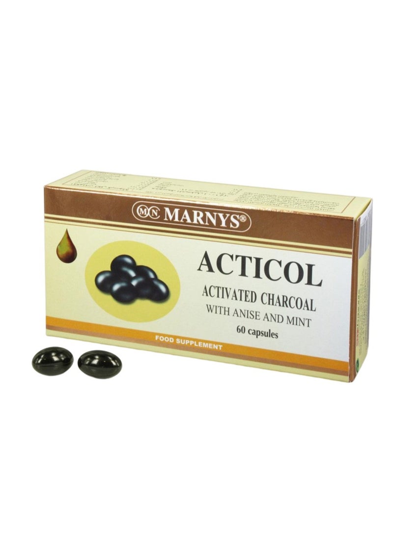 Marnys Acticol Activated Charcoal Capsules 60's