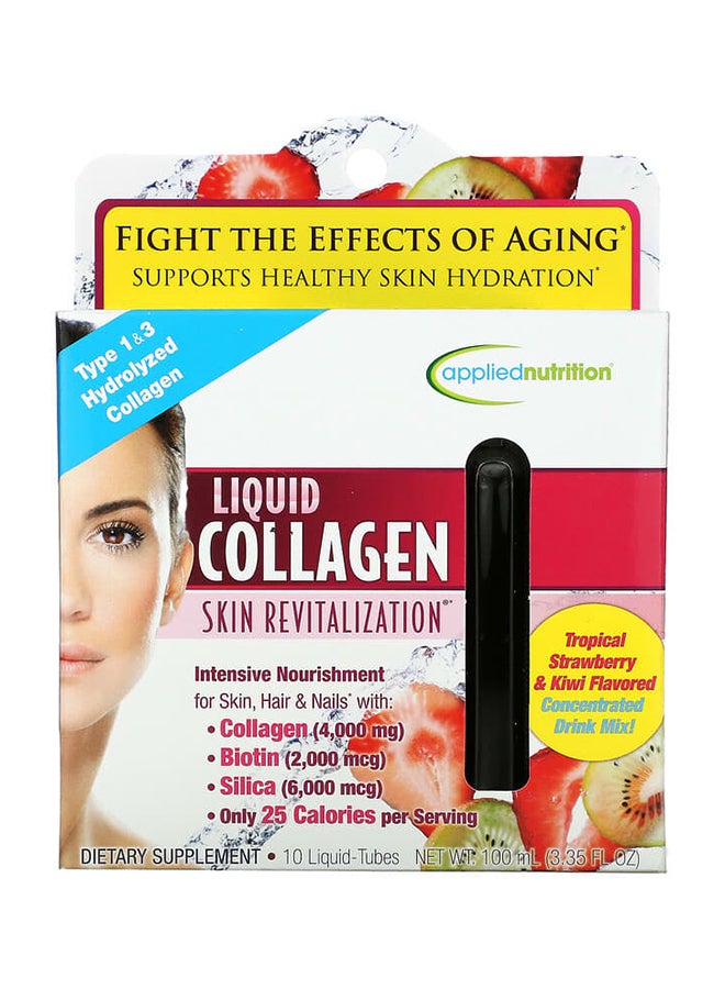 Liquid Collagen Skin Revitalization Tubes Strawberry And Kiwi 10 Tubes