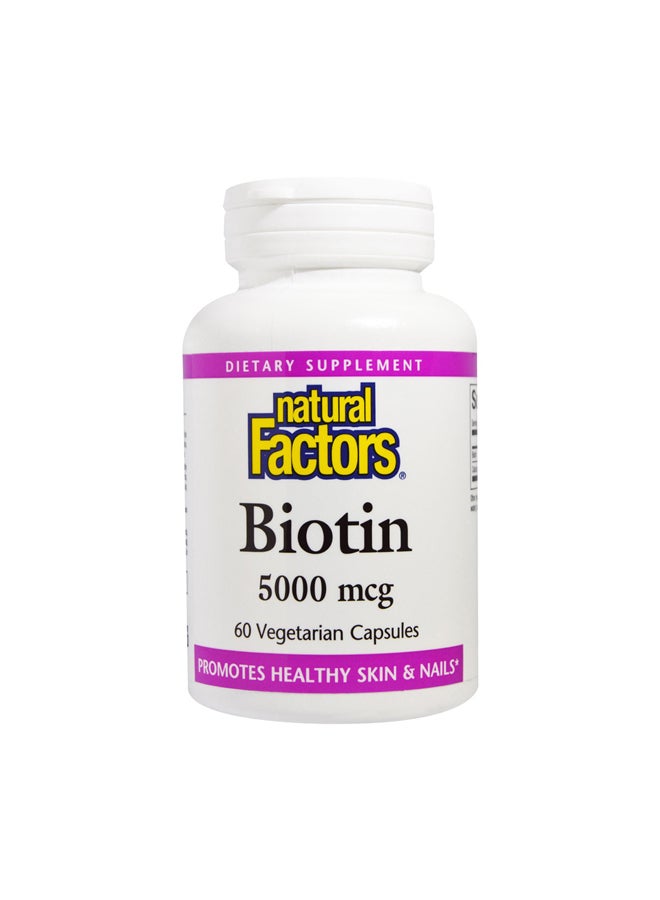 Biotin Healthy Skin And Nail 5000 Mcg 60 Veggie Capsules