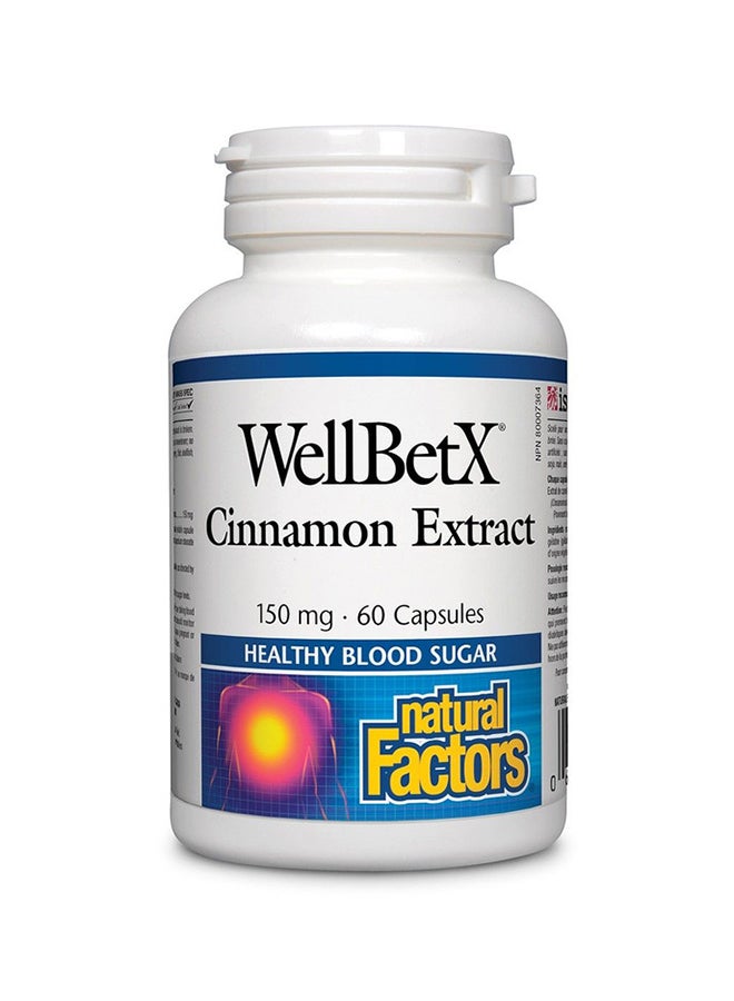 WellBetX Cinnamon Rich Extract 60 Capsules