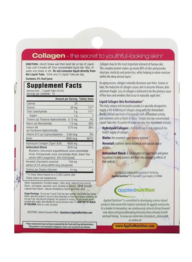 10-Piece Liquid Collagen Skin Revitalization Tube Set
