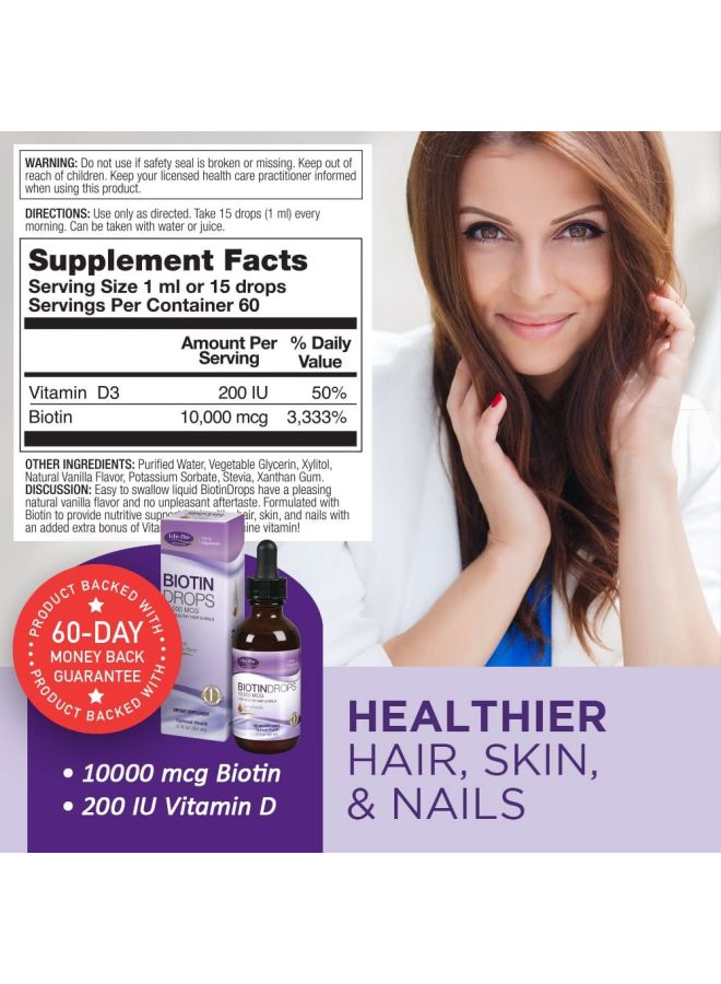 Biotin Drops 10000 Mg Dietary Supplement