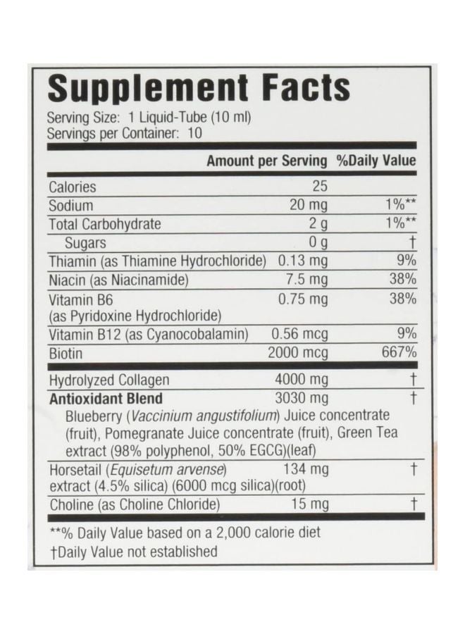 Liquid Collagen Skin Revitalization Dietary Supplement - 10 Liquid Tubes