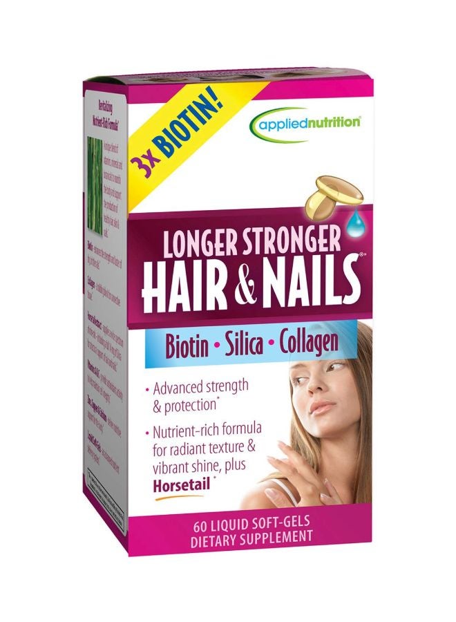 Longer Stronger Hair And Nails Dietary Supplement - 60 Liquid Softgels