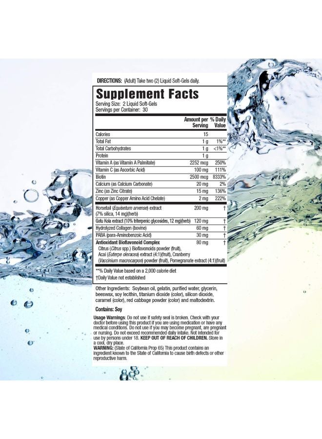 Longer Stronger Hair And Nails Dietary Supplement - 60 Liquid Softgels