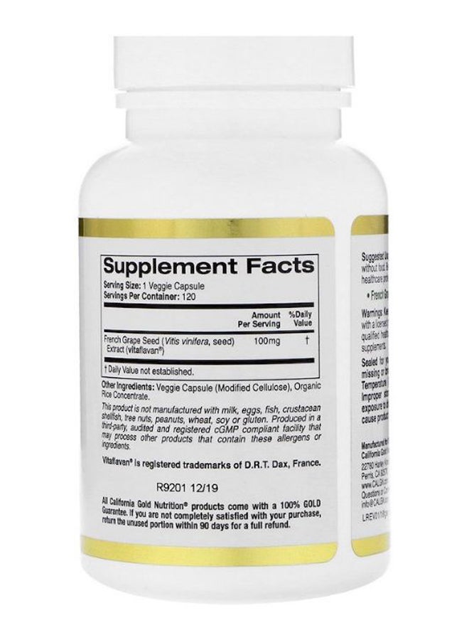 French Grape Seed Extract VitaFlavan Dietary Supplement - 120 Capsules