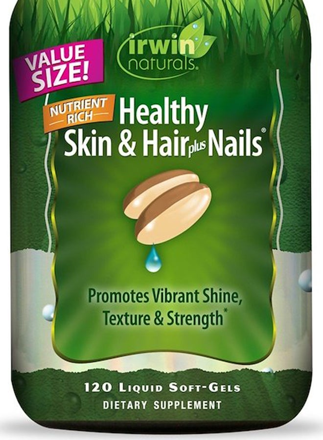 Nutrient Healthy Skin And Hair Plus Nails Supplement - 120 Liquid Softgels