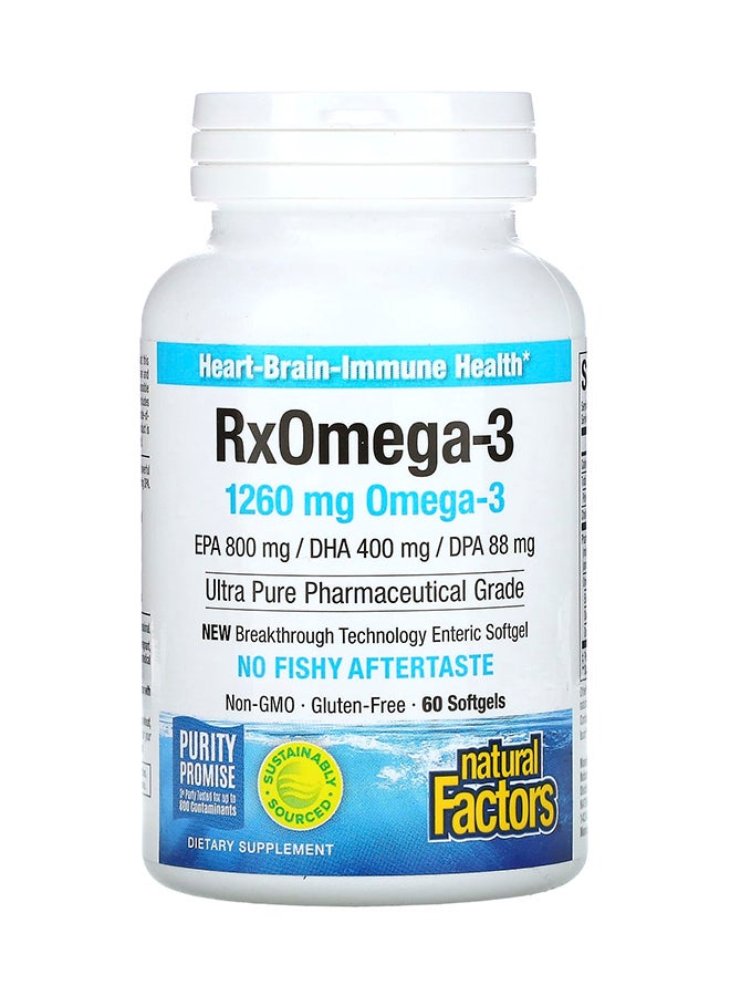 RxOmega-3 Pharmaceutical Grade - 60 Softgels 630 mg