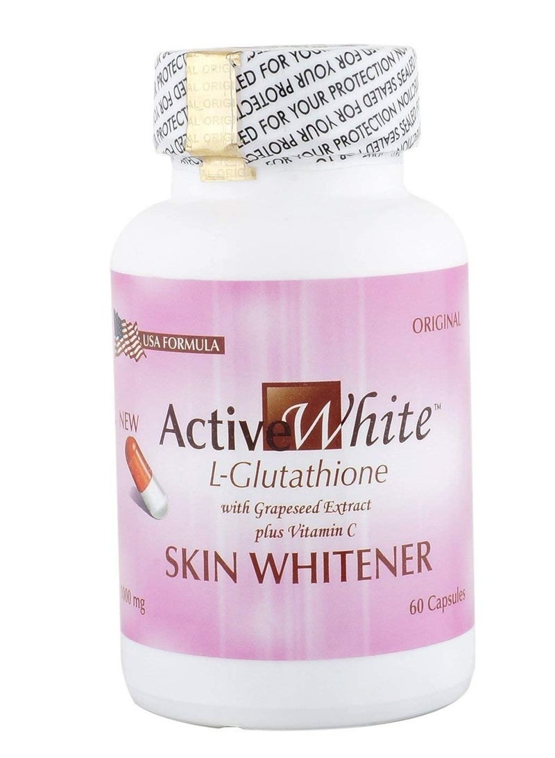 ACTIVE WHITE GLUTATHIONE – SKIN WHITENING PILLS 60 CAPSULES