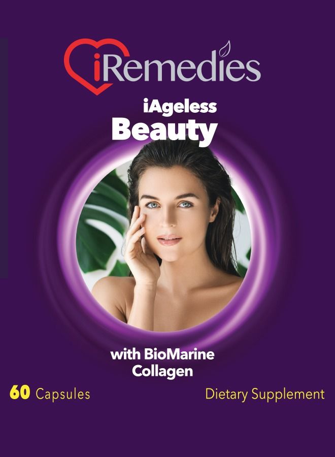 iRemedies iAgeless Beauty – Anti-Aging Supplement for Skin, Hair, and Nail Health with Collagen and Antioxidants – 60 Capsules