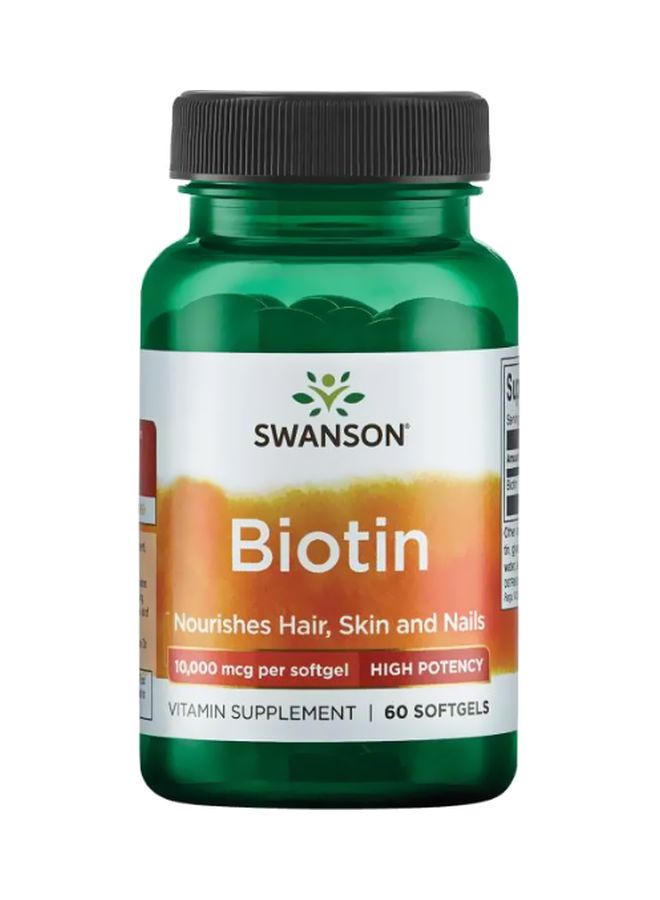 Biotin Vitamin Supplement 10000mcg - 60 Softgels