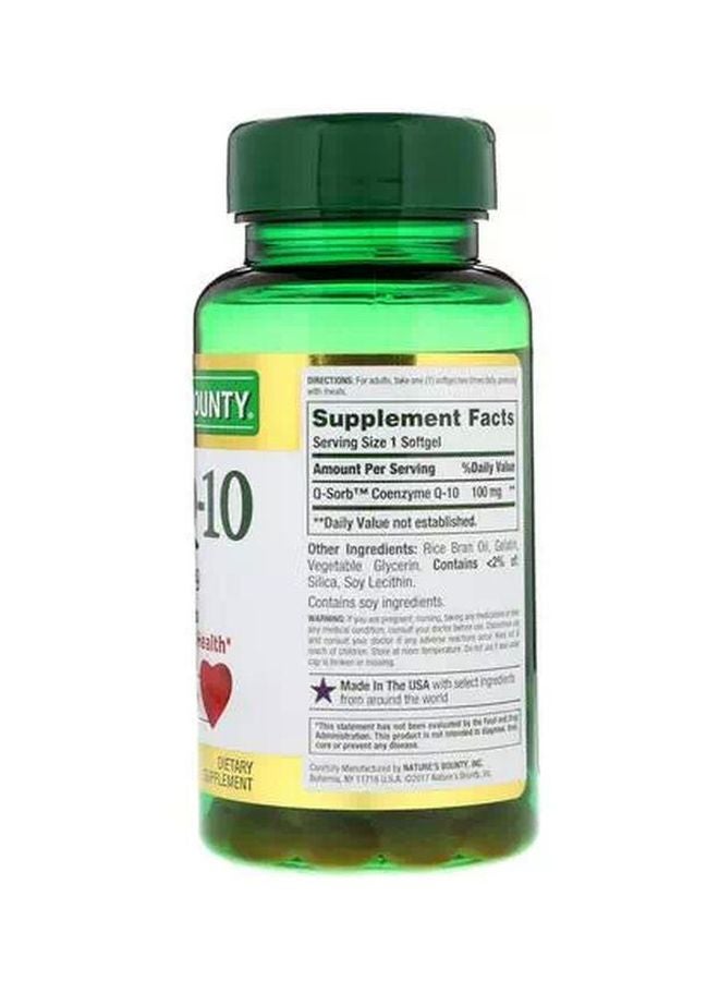 Pack Of 2 Co Q-10 Heart Health Support Dietary Supplement 100 Mg - 75 Capsules