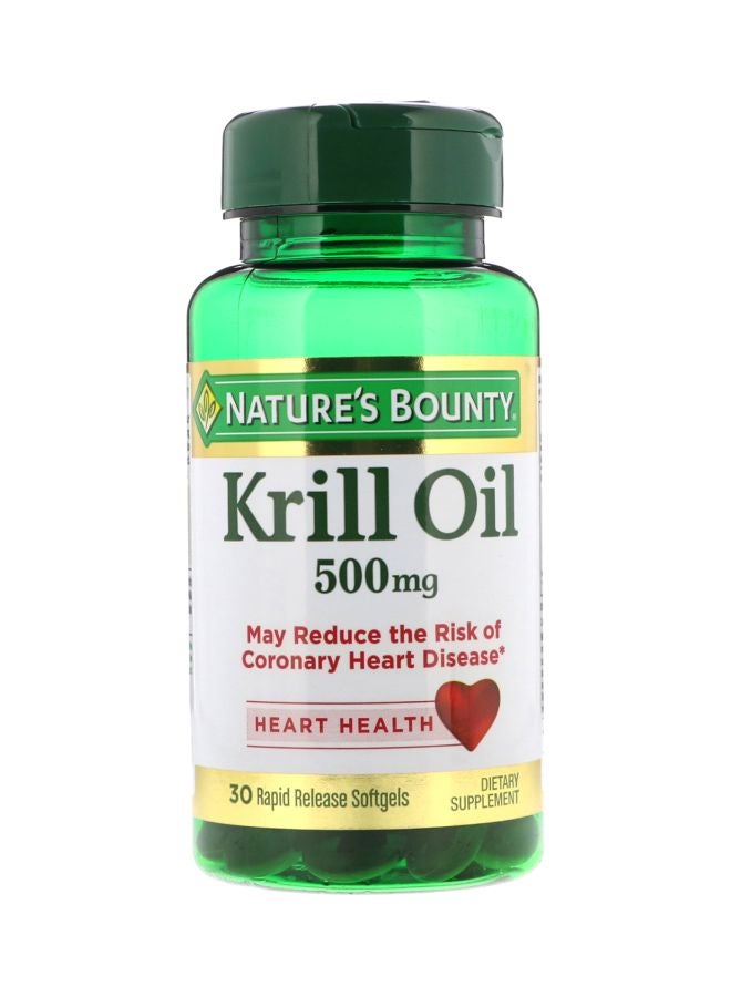 Krill Oil Dietary Supplement 30 Rapid Release Softgels