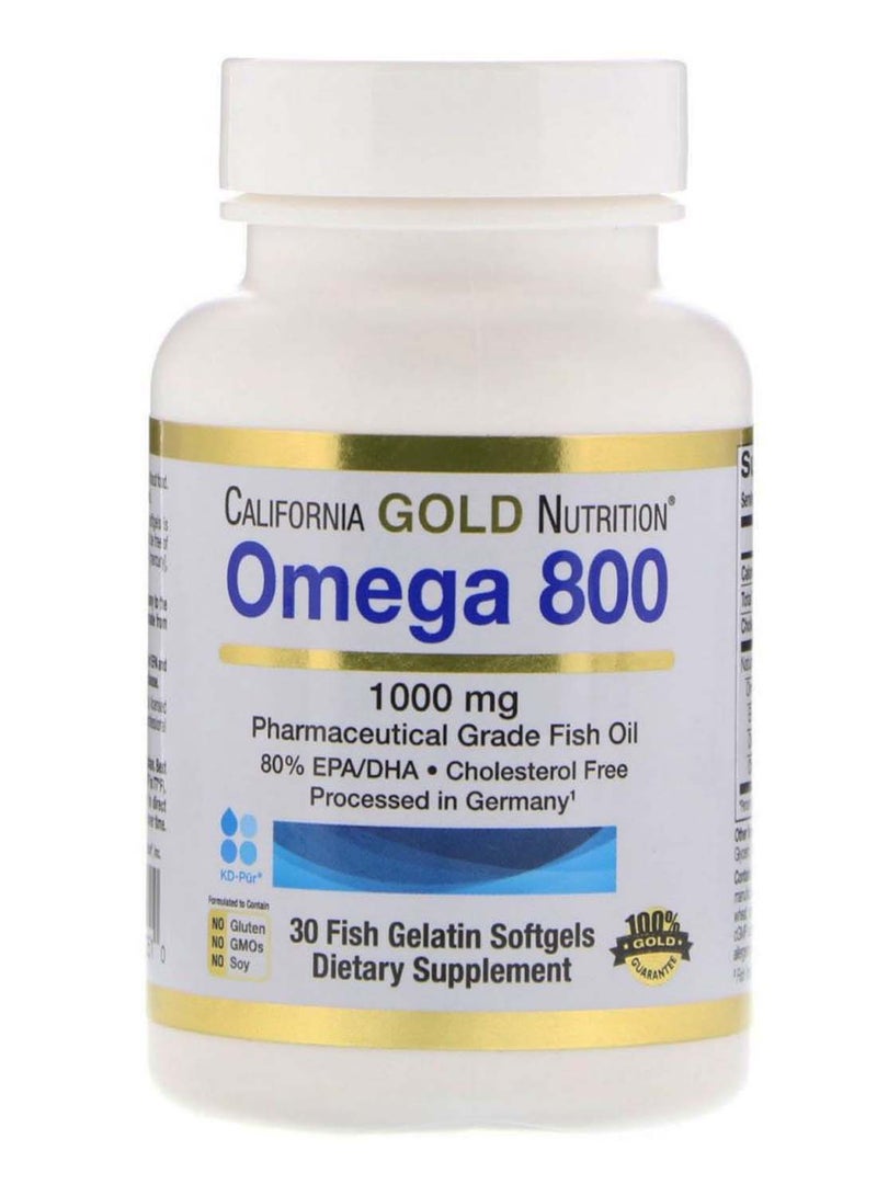 Omega 800 - 30 Fish Gelatine Softgels