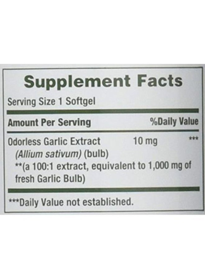 Pack Of 3 Garlic Extract 1000mg Herbal Supplement - 100 Softgels