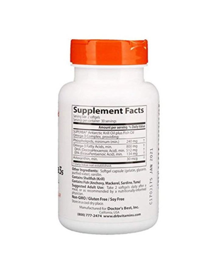 Enhanced Krill Plus Omega 3s Supplement - 60 Softgels