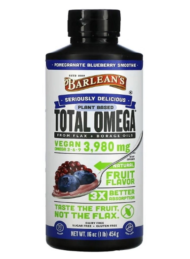 Plant Based Total Omega 3 · 6 · 9 Pomegranate Blueberry Smoothie3980mg 16 oz 454 g