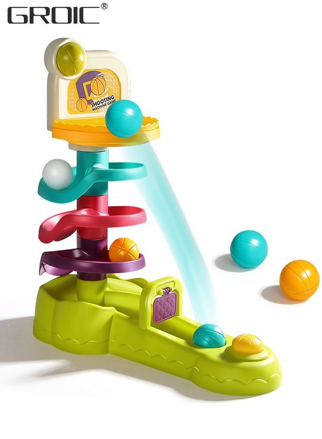 Ball Drop and Roll Swirling Tower for Baby and Toddler,Shooting Track Ball, Development Educational Toys,Drop and Go Ball Ramp Toy Set,Desktop Shooting Toy