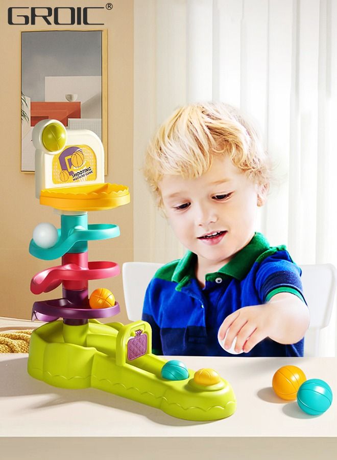 Ball Drop and Roll Swirling Tower for Baby and Toddler,Shooting Track Ball, Development Educational Toys,Drop and Go Ball Ramp Toy Set,Desktop Shooting Toy