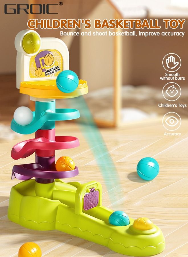 Ball Drop and Roll Swirling Tower for Baby and Toddler,Shooting Track Ball, Development Educational Toys,Drop and Go Ball Ramp Toy Set,Desktop Shooting Toy