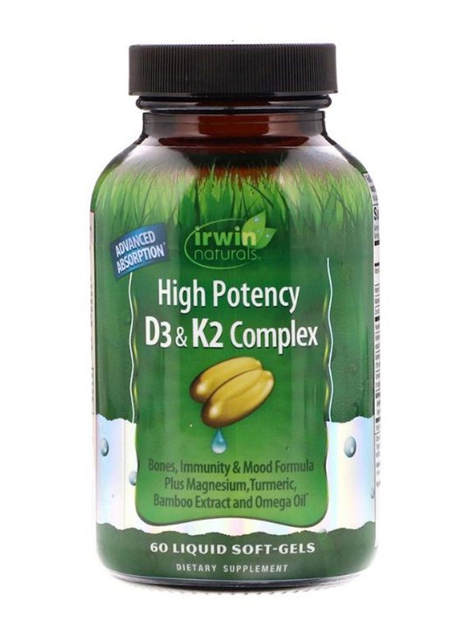 High Potency D3 And K2 Complex - 60 Liquid Softgels