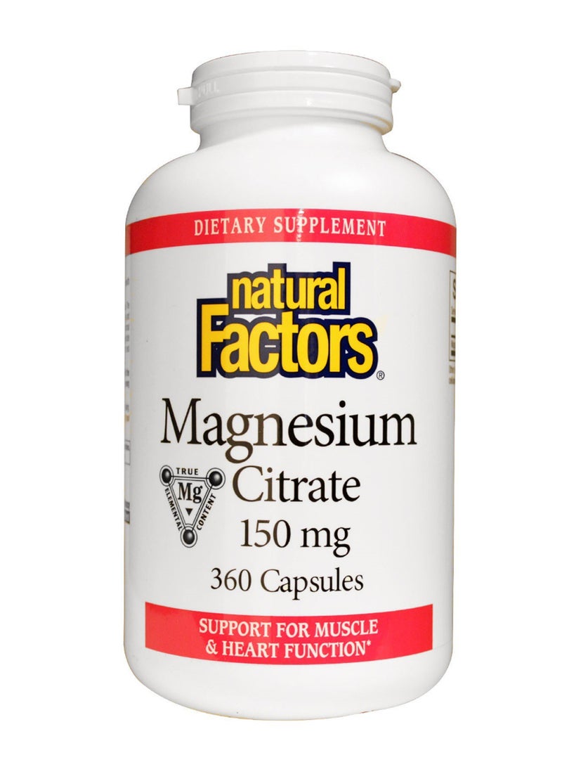 Magnesium Citrate Muscle Support Formula - 360 Capsules