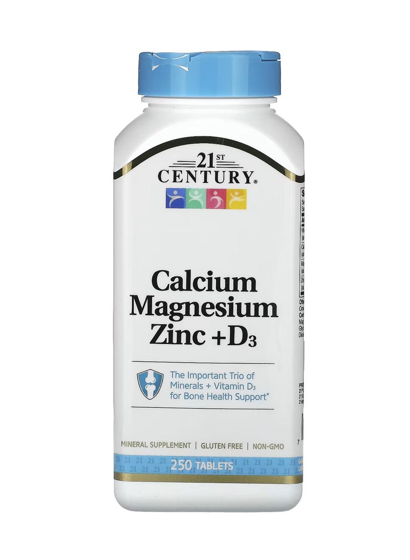 Calcium Magnesium Zinc + D3, 250 Tablets