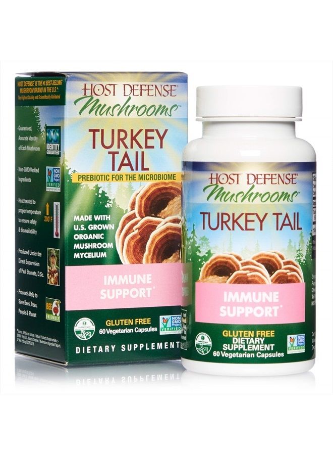 , Turkey Tail Capsules, Natural Immune System and Digestive Support, Mushroom Supplement, Unflavored, 60