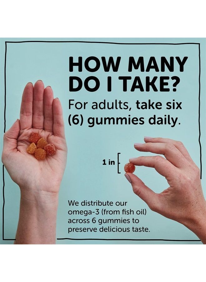 Daily Multivitamin for Men & Women: Daily Gummies for Adults with Vitamin B12, C, D3, E, & K - With Omega 3 Fish Oil (DHA/EPA), Iodine, Choline - 180 Count (30 Day Supply)