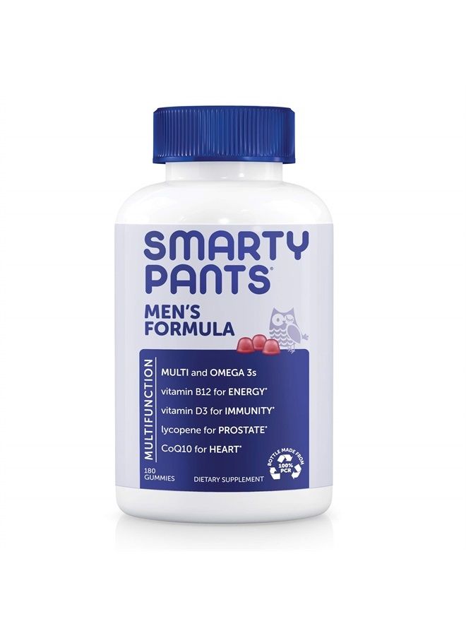 Men's Formula, Daily Multivitamin for Men: Vitamins C, D3, Zinc, Omega 3, CoQ10, & B12 for Immune Support, Energy, Prostate & Heart Health, Fruit Flavor, 180 Gummies (30 Day Supply)