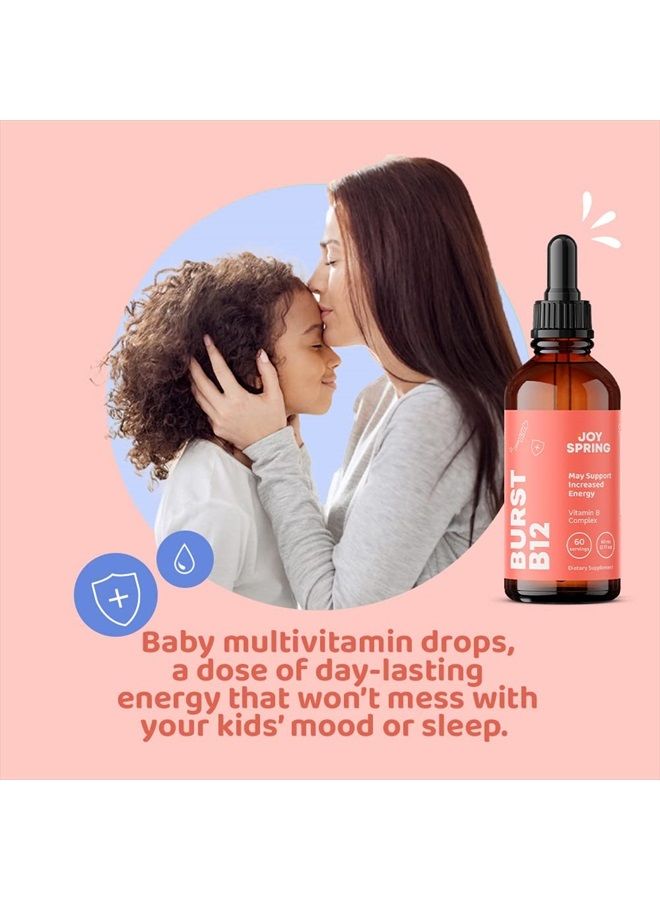 Liquid B Complex for Kids - Kids B Complex B2, B6, B12 & B5 - Vitamin B Complex Liquid May aid in Immunity & Mood - Sugar Free B Complex Vitamin Supplement for Kids & Adults - Vitamin B12 60 Servings