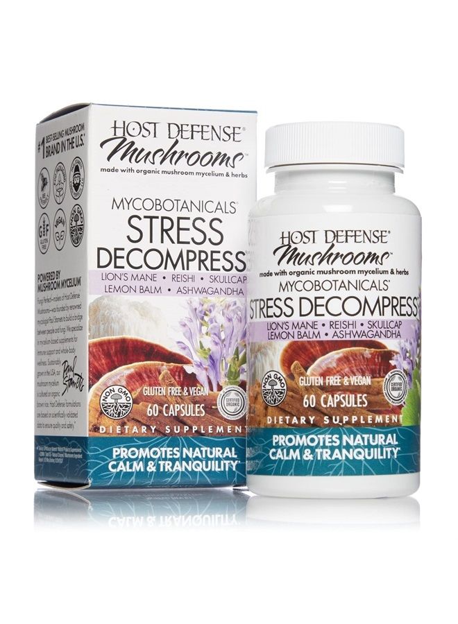 , MycoBotanicals Stress Decompress Capsules, Supports Calm and Relaxation, Mushroom and Herb Supplement, 60 Capsules, Unflavored