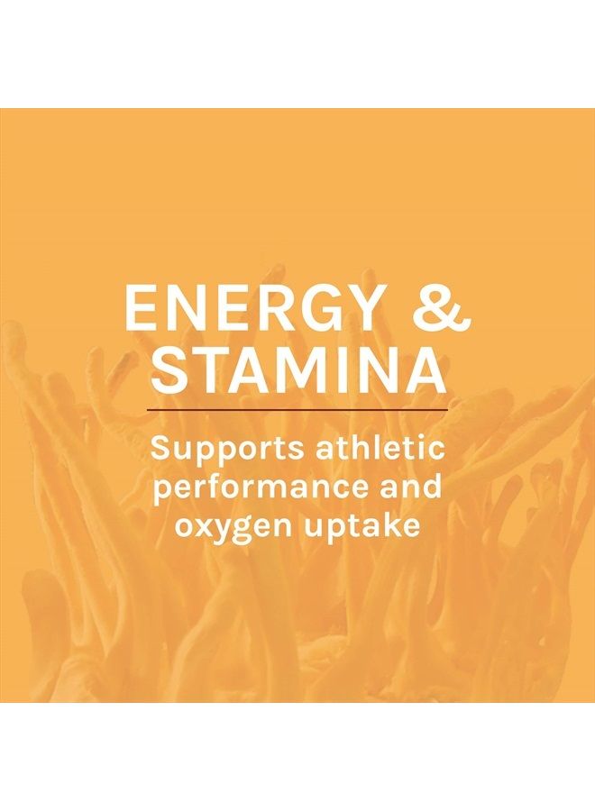 , Cordyceps Capsules, Energy and Stamina Support, Mushroom Supplement, Unflavored, 120