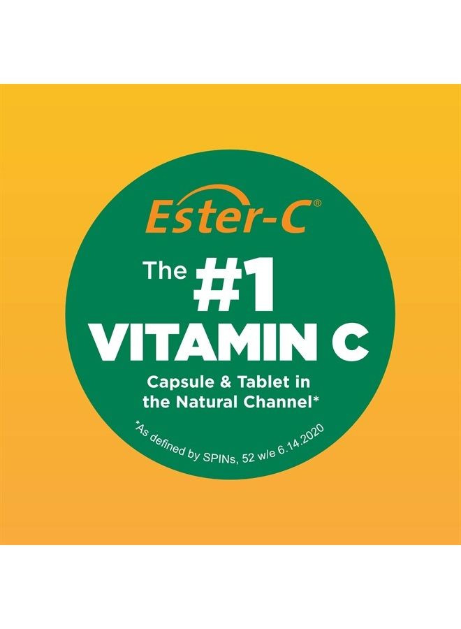 EsterC with Bioflavonoids Vegetarian Capsules 24Hour Immune Support Gentle On Stomach NonAcidic Vitamin C NonGMO GlutenFree Vegan 500 mg 120 Servings, Citrus, 240 Count