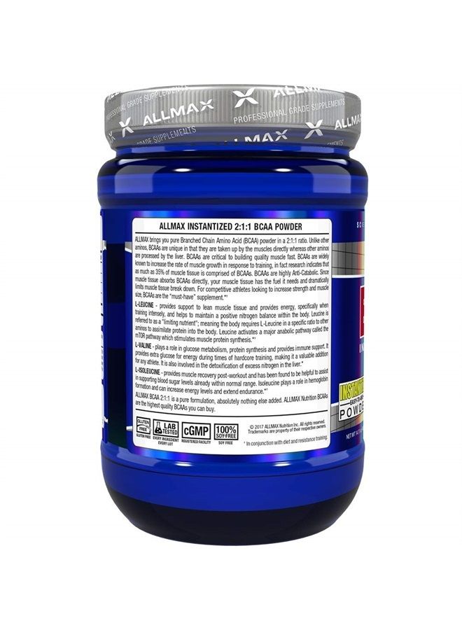 BCAA, Instantized 2:1:1 Ratio, Unflavored Powder, 400 g, ALLMAX Nutrition