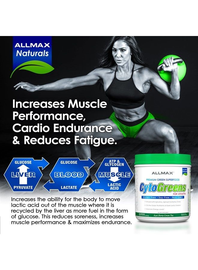 Cytogreens Super Greens Powder, Infused with Spirulina, Spinach & Barley Grass, Supports Immune Health and Digestive Function, Vegan Friendly, 125 Grams