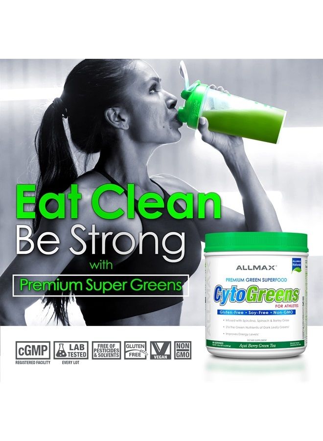 Cytogreens Super Greens Powder, Infused with Spirulina, Spinach & Barley Grass, Supports Immune Health and Digestive Function, Vegan Friendly, 125 Grams