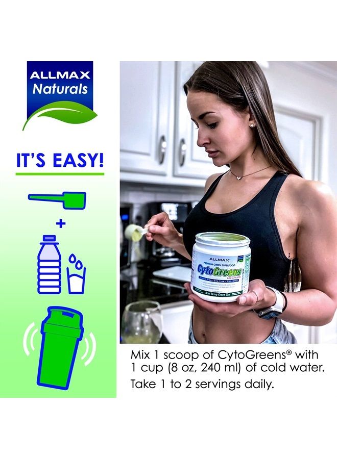 Cytogreens Super Greens Powder, Infused with Spirulina, Spinach & Barley Grass, Supports Immune Health and Digestive Function, Vegan Friendly, 125 Grams