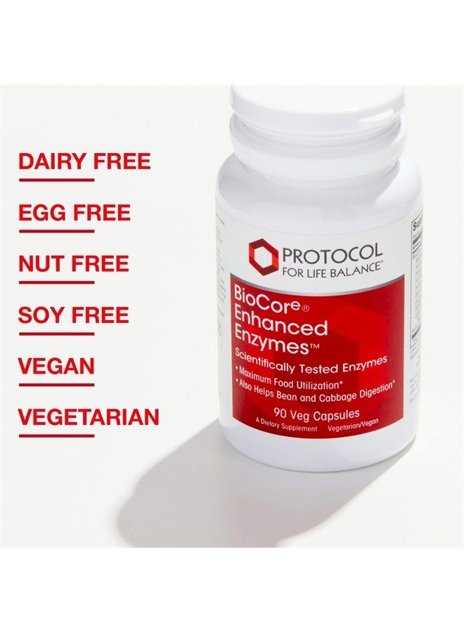 Protocol BioCore Enhanced Enzymes - Digestive Enzymes - Maximum Food Utilization - 90 Veg Caps